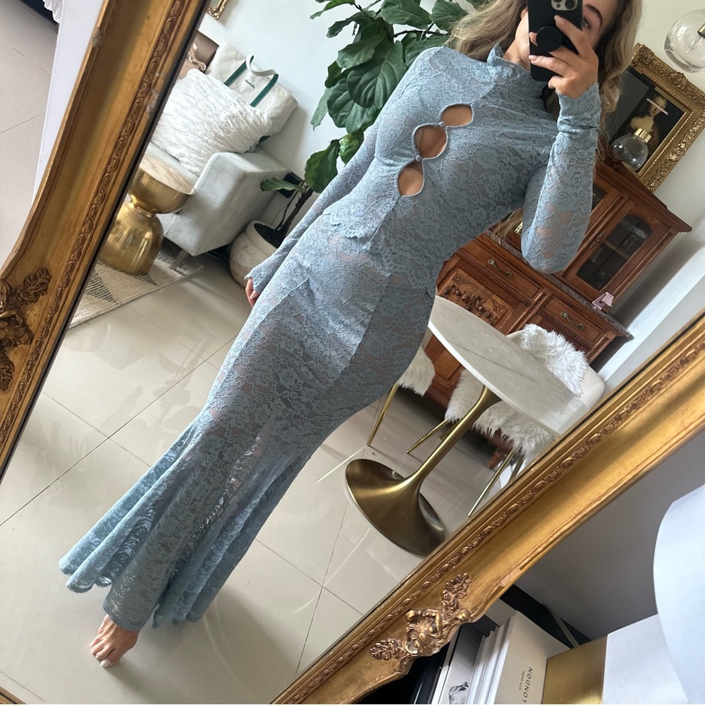 LPA Blue Lace Skirt Set